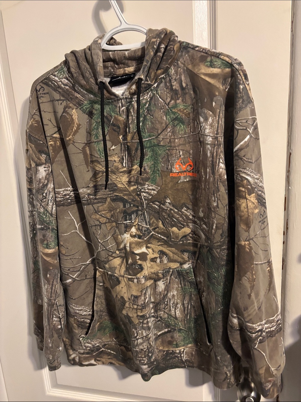Realtree Camouflage Pullover Hoodie with Orange Logo